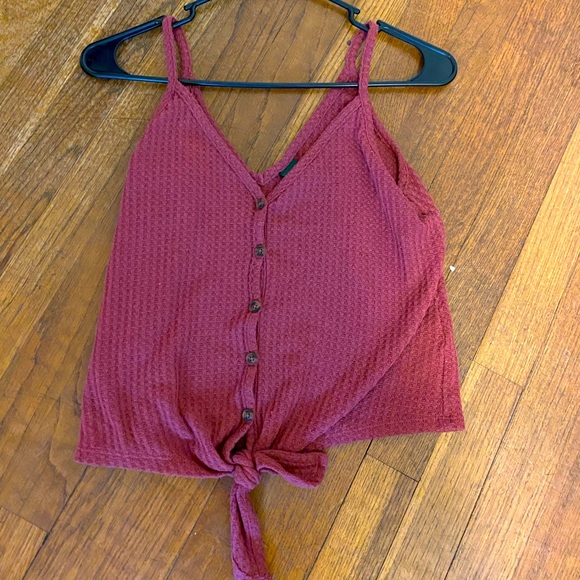 Crop top front tie button down tank - Picture 1 of 1
